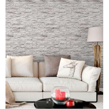 Imagem de Papel De Parede pedras canjiquinhas Em Tons De Cinza E Branco - PAPEL 