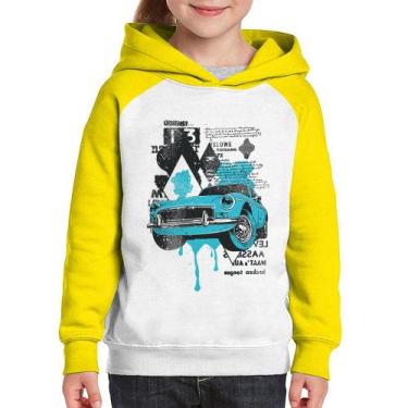 Imagem de Moletom Infantil Vintage Classic Car Painting - Foca na Moda, Branco, 
