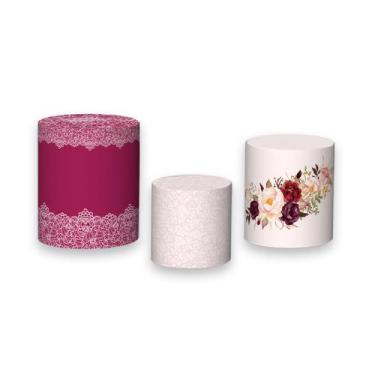 Imagem de Trio De Capa Cilindro - Flores Aquarela Lingerie 002 - Via Cores