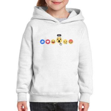 Imagem de Moletom Infantil Reações Facebook Eita! - Foca na Moda, Branco, 8