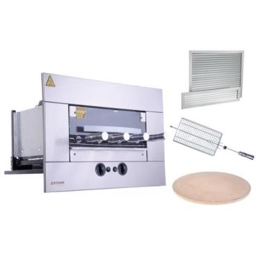 Imagem de Churrasqueira a Gás 4 Espetos de Embutir Titan GLP 127V + Espeto e Ped