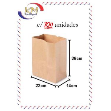 Imagem de Saco SOS delivery liso kraft - tam M - c/100 unid - embalagem delivery
