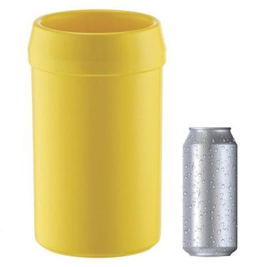 Imagem de Porta Latão Lata Parede Dupla 473 ml Malta Amarela