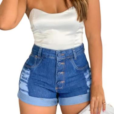 Imagem de Short jeans Feminino - ATM, Azul, 42