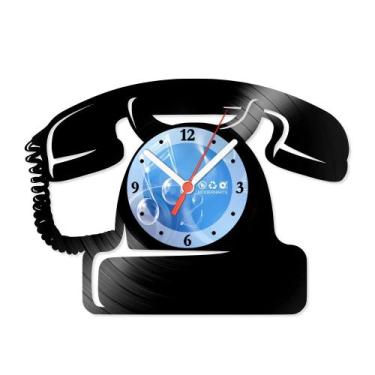 Imagem de Relógio De Parede Disco Vinil Diversos - Telefone Antigo - VDI-143 - M