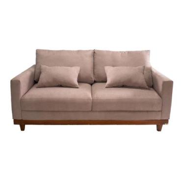 Imagem de Sofá London Sala/Recepção/Escritório 1,80cm Suede Bege - Novo Encanto
