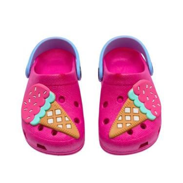 Imagem de Babuche Infantil Menina Croks infantil Sorvete - RAE, Pink, 23/24
