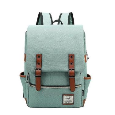 Imagem de Mochila de laptop vintage de moda para viagensverde - Wokex