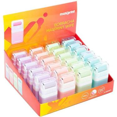 Imagem de Borracha Colorida Wipe TONS Pastel Caixa com 24 - Maxprint