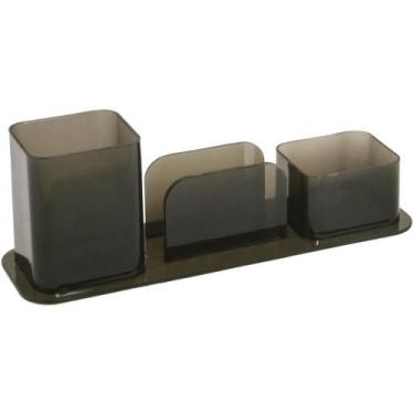 Imagem de Acessório para Mesa Dellocolor Porta Canetas, CLIPS e Lembretes - Fumê
