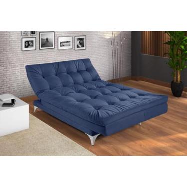 Imagem de Sofá Cama Versátil Pés de Alumínio - Império Estofados, Azul Marinho 3