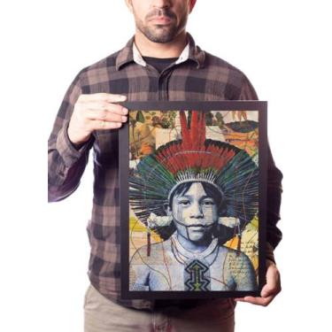 Imagem de Quadro Arte Cocar Indio Brasileiro Decoração - Fanarte