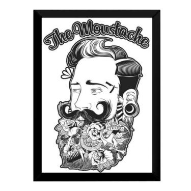 Imagem de Poster Moldurado Barbearia Barbe Shop Arte Quadro Decorativo - Fanarte
