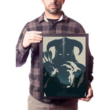 Imagem de Poster Com Moldura A3 Arte Minimalista Game Skyrin - Fanarte