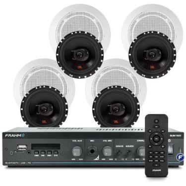 Imagem de Som Ambiente Piscina Churrasco Bluetooth Usb Sd Frahm Slim 1600 G5 + A