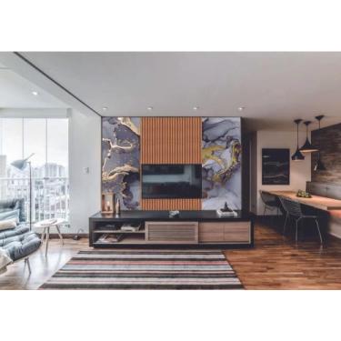 Imagem de Papel de Parede  Marmore e Ripado Tedencia  (folha med. 90x300 cm) - D