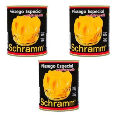 Imagem de Kit Com 3 Pêssegos Em Calda Especial Schramm Lata 830g