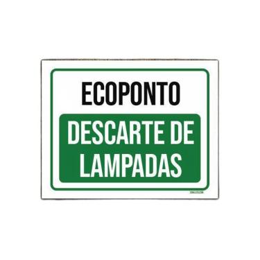 Imagem de Placa Ecoponto Descarte De Lampadas 18X23