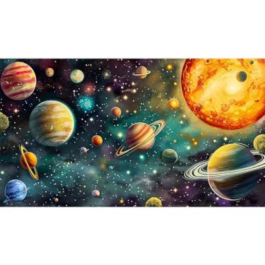 Imagem de Fundo de 2,1 x 1,5 m, espaço sideral, planeta, galáxia, festa de aniversário, decoração de aniversário para bebês, meninos, crianças, planetas, festa, retrato educativo, foto, vídeo, estúdio,