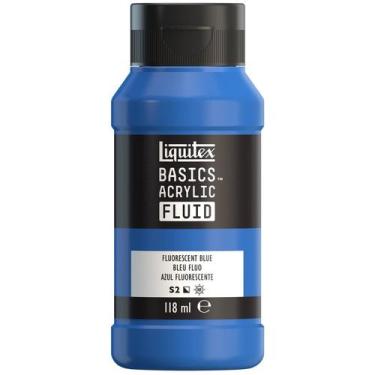 Imagem de Tinta Acrílica Liquitex Basics Fluid 118ml Fluorescent Blue, Fluid