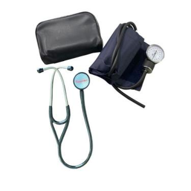 Imagem de Kit Esfigmomanômetro + Estetoscópio Cardiológico Adulto - PREMIUM