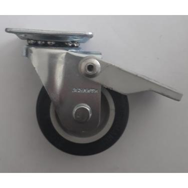 Imagem de Rodizio giratório para carrinhos e  móveis roda pvc com freio glap 210