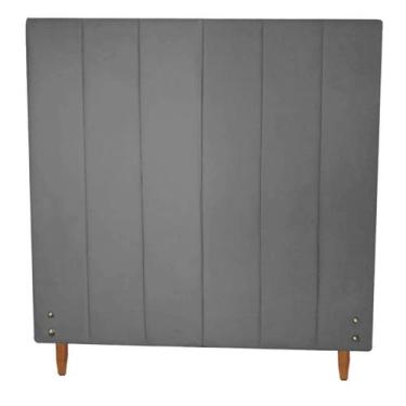 Imagem de Cabeceira Estofada Vitória para Cama Box Viúva Suede Cinza Grafite 120