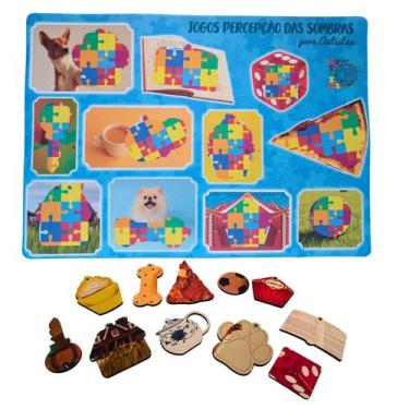 Imagem de Jogo Educativo Das Sombras Em MDF Divertido Figuras Para Autistas - Re