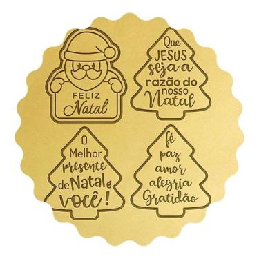Imagem de Kit 4 Cortadores Papai Noel Feliz Natal e Àrvores - DOCE IMPRESSO,  10
