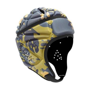 Imagem de oshhni Capacete de Rugby Headwear Equipamento de Proteção Macio Boné Protetor de Cabeça de Rugby para Esportes Jogando Futebol Flag Football Pitcher, Cáqui
