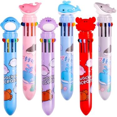 Imagem de Heliar Caneta esferográfica multicolorida de 0,7 mm, 10 em 1, canetas esferográficas retráteis de ponta fina com desenho animado fofo para escritório, material escolar, estudantes, presentes infantis,