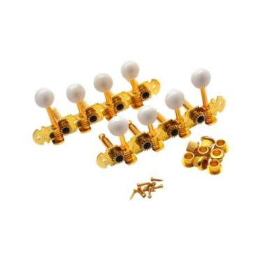 Imagem de YIJU 2 cabeças de máquina de afinação de cordas 4l 4r, fácil de instalar, estacas de afinação de cordas de guitarra para instrumentos de bandolim, Ouro