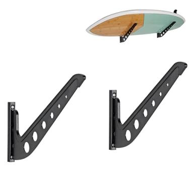 Imagem de Suporte de parede para prancha de surfe – cabides de parede, suporte de prancha de surfe horizontal de metal sustentável resistente funciona como um cabide de prancha curta, skimboard e longboard,