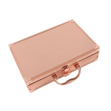 Imagem de Zialofi Caixa de ferramentas de liga de alumínio, organizador de ferramentas de maquiagem, caixa de ferramentas de limpeza de ouvido, maleta portátil, Rosa Ouro