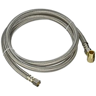 Imagem de Fluidmaster Conector de máquina de lavar louça trançado, aço inoxidável 3/8" Comp x 3/8" Comp x 60"