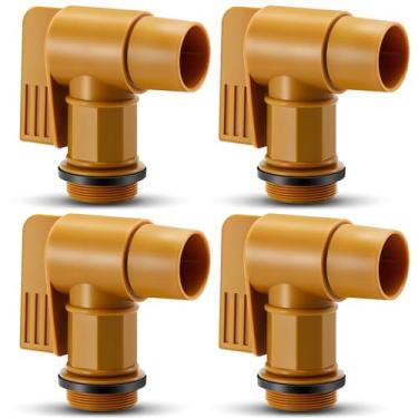 Imagem de Cinnvoice 4 peças de torneira de tambor de polietileno com junta EPDM torneira de barril macho de 5 cm substituição de torneira de tambor de polietileno para tambores de plástico ou aço de 30 e 55