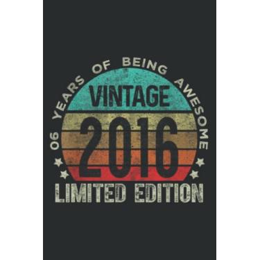 Imagem de 6 Year Old Gifts Vintage 2016 Limited Edition 6Th Birthday: HEARTS JOURNAL: 6" x 9", 120 Pages, Lined For Memo Diary Journal, Memo Diary Subject Notebooks Planner for Travelers, Students, Office.