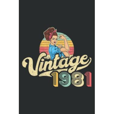 Imagem de Vintage 1981-40 Years Old Gift - 40Th Birthday Nice: FLOWER JOURNAL: 6" x 9", 110 Pages, Lined Writing Notebook, White Lined Paper, Journal Notes for Memos, Meetings, ... Artists, and Students.