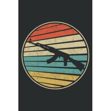 Imagem de Gun Lover Retro Vintage 70S 80S Ak-47 Assault Rifle Art Fun: Undated Daily Planner: Set Goals, Plans, And Schedules Monthly, Weekly, And Daily (6" x 9"), 100 Pages