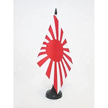 Imagem de Bandeira de mesa japonesa da Primeira Guerra Mundial 12.3 cm x 20.3 cm - Bandeira de mesa japonesa imperial 21 x 14 cm - Bastão e base de plástico preto - Drapeau Japon WWI AZ FLAG