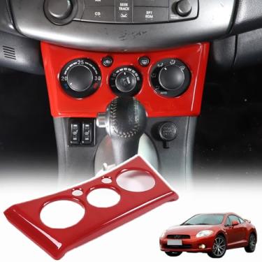 Imagem de Sekhyna Moldura de acabamento do interruptor de ajuste de ar condicionado central compatível com Mitsubishi Eclipse 2006-2011 ABS 1 peça, painel de controle central A/C acabamento da tampa do painel