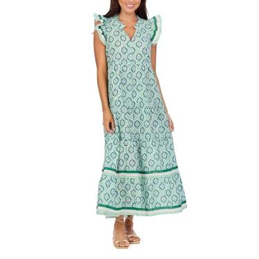 Imagem de Mud Pie Vestido longo feminino Chapman, Verde, G