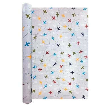 Imagem de Papel De Parede Autocolante Adesivo Aviões 45cmX5m PVC Vinil - Inter.P