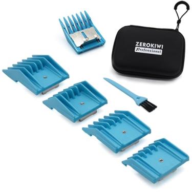 Imagem de 4 tamanhos Professional Universal Animal Clipper substituição acessório guia pentes 1/20.3 cm 1/10.2 cm 3/20.3 cm 1/5.1 cm compatível com Oster A5 Style Classic 76 Andis AG, BG Wahl KM Series Pet