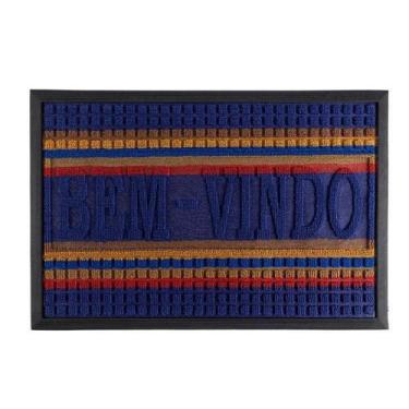 Imagem de Tapete Capacho Carpete AntiDerrapante Emborrachado 60 cm x 40 cm - Cam