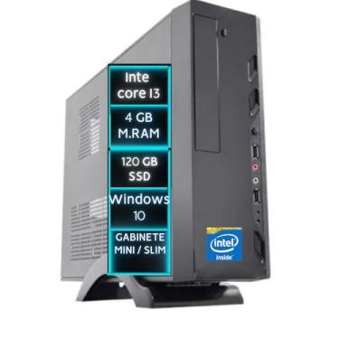 Imagem de Mini Pc Computador Cpu Desktop Intel Core I3 4GB Ram SSD 120GB WI-FI