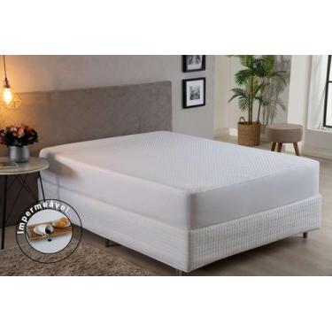 Imagem de Protetor de Colchão Solteiro Impermeável Branco Matelado e com Elástic