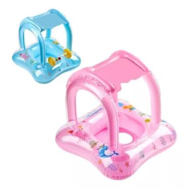 Imagem de Boia Infantil Inflável Com Cobertura Baby Float Para Piscina (Rosa)