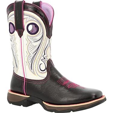 Imagem de Bota feminina Lady Durango corvo preto e branco western, Corvo preto e branco, 8