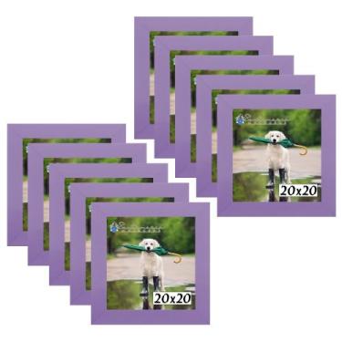 Imagem de Kit 10 Porta Retrado Molduras 20x20 Lilás - Santamaria Molduras
